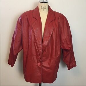Vintage Red Leather Jacket